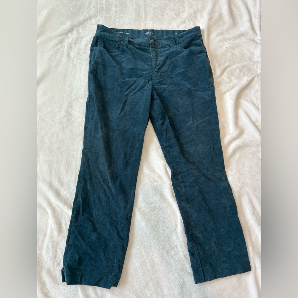 St. John's Bay Women's Dark Blue Straight Leg Corduroy Pants